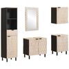 vidaXL Ba&eth;herbergi Sett me&eth; hur&eth; 5 pcs Hv&iacute;ta &thorn;vott &aacute;fer&eth; Hart mang&oacute;tr&eacute;