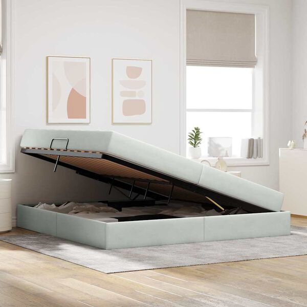 vidaXL R&uacute;m me&eth; geymslur&yacute;mi og d&yacute;nu Lj&oacute;sgr&aacute;r 200 x 200 cm Flauel