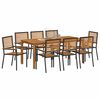 vidaXL Garður borðsett 9 pcs Svartur Poly rattan