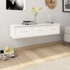 vidaXL Vegghengd Sk&uacute;ffuhilla Hv&iacute;tur 88x26x18,5 cm Samsettur Vi&eth;ur