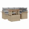 vidaXL Gar&eth;s&oacute;fa sett me&eth; geymslu 5 pcs Drapplita&eth;ur Poly rattan