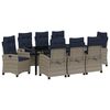vidaXL Gar&eth;ur bor&eth;sett me&eth; p&uacute;&eth;i 9 pcs Gr&aacute;r p&oacute;l&yacute;rattan