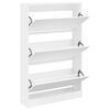 vidaXL Sk&oacute;sk&aacute;pur Hv&iacute;tur 80x21x125,5 cm Samsettur Vi&eth;ur