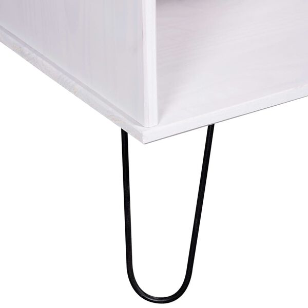 vidaXL Sófaborð "New York Range" Hvítt Gegnheil Fura