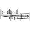 vidaXL R&uacute;mgrind &uacute;r M&aacute;lmi me&eth; H&ouml;fu&eth;gafli & F&oacute;tagafli Sv&ouml;rt 183x213 cm