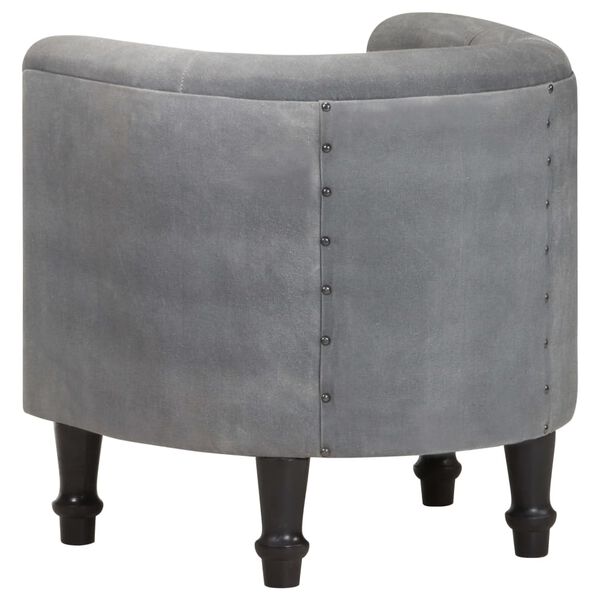 vidaXL H&aelig;gindast&oacute;ll Svartur Ekta Le&eth;ur og Gegnheill Mang&oacute;vi&eth;ur