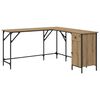 vidaXL Skrifbor&eth; Artisan Eik 141 x 141 x 75 cm Samsettur vi&eth;ur