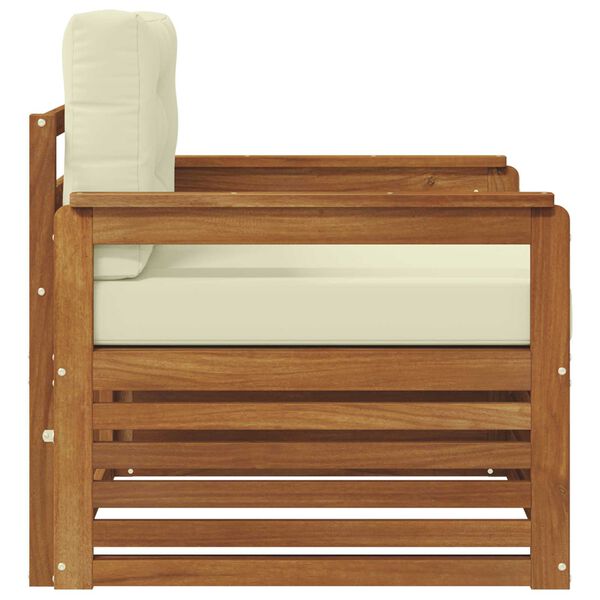 vidaXL &Uacute;ti s&oacute;fasett Solid Akas&iacute;uskei&eth; og P&oacute;lyester N&aacute;tt&uacute;rulegur