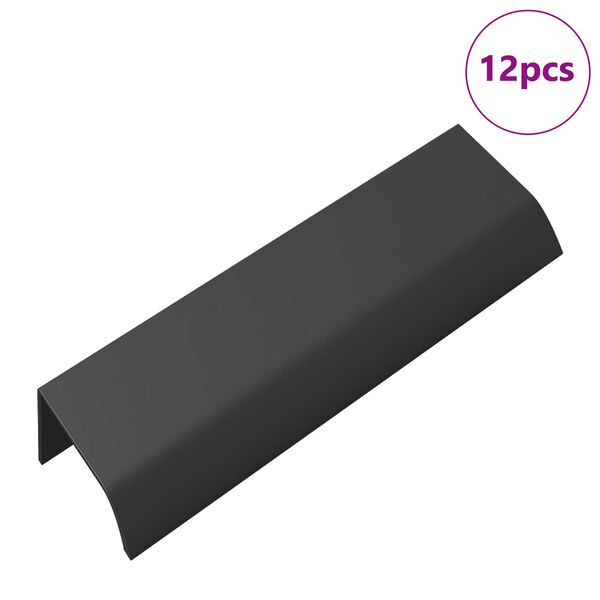 vidaXL Handfang 12 pcs Svartur 120 x 39.6 x 17 mm &Aacute;l