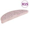 vidaXL Stigamottur 15 stk 56x17x3 cm lj&oacute;sbleikar h&aacute;lfhringlaga