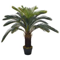 vidaXL Gerviplanta Cycas Pálmi með blómapotti Grænn 90 cm
