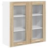 vidaXL Vegghengdur sk&aacute;pur Sonoma Eik 80 x 31 x 80 cm Samsettur vi&eth;ur