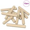 vidaXL Tr&eacute;kambur 12 pcs Br&uacute;nn &Oslash; 8 x 50 mm Gegnheill vi&eth;ur