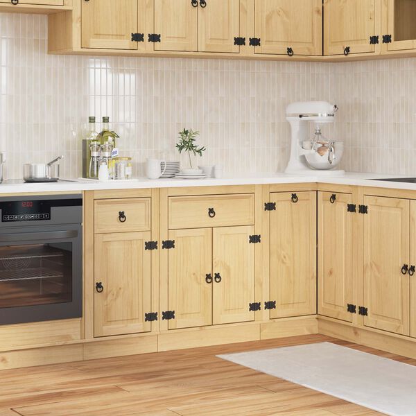 vidaXL Cabinet SKI Hunangsbjartur 60 x 46 x 81,5 cm Solid furuhikk