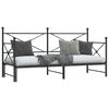 vidaXL Daybed me&eth; r&uacute;llu &aacute;n d&yacute;nu Svartur 80x200 cm St&aacute;l