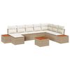 vidaXL Gar&eth;s&oacute;fa sett me&eth; p&uacute;&eth;i 9 pcs Beige og krem P&oacute;l&yacute;rattan
