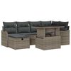 vidaXL Gar&eth;s&oacute;fa sett me&eth; p&uacute;&eth;i me&eth; geymslu 7 pcs Gr&aacute;r Poly rattan
