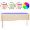 vidaXL LED h&ouml;fu&eth;gafl krem 203x16x78/88 cm Efni