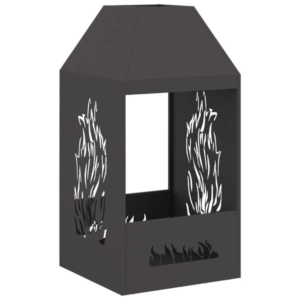 vidaXL Eldurn Svartur 50 x 50 x 100 cm Stál