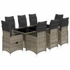 vidaXL 9 Hluta B&iacute;str&oacute;sett me&eth; Sessum Gr&aacute;tt P&oacute;l&yacute;rattan