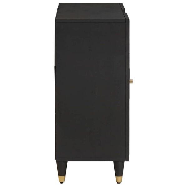 vidaXL Viðbeinteyfla með hillu Svartur 90 x 33 x 75 cm Hart mangótré