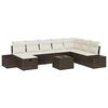 vidaXL Gar&eth;s&oacute;fa sett me&eth; p&uacute;&eth;i 9 pcs Br&uacute;nn p&oacute;l&yacute;rattan