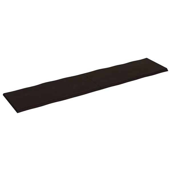 vidaXL Borðplata 220x50x(2-4)cm Meðhöndlaður Viður Náttúrulegar Brúnir