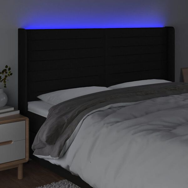 vidaXL LED H&ouml;f&eth;agafl 183x16x118/128 cm Svart Efni