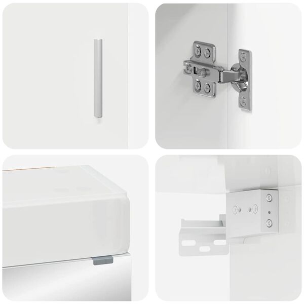 vidaXL Ba&eth;herbergismublasett TULUM H&aacute;gloss hv&iacute;tur Samsettur vi&eth;ur