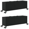 vidaXL Gr&oacute;&eth;urker &aacute; hj&oacute;lum 2 stk Svart 107x32x38 cm P&oacute;l&yacute;rattan