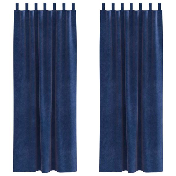 vidaXL Myrkratj&ouml;ld 2 pcs D&ouml;kkbl&aacute;r 140 x 260 cm Flauel