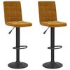 vidaXL Barstólar 2 stk. Brúnt Flauel