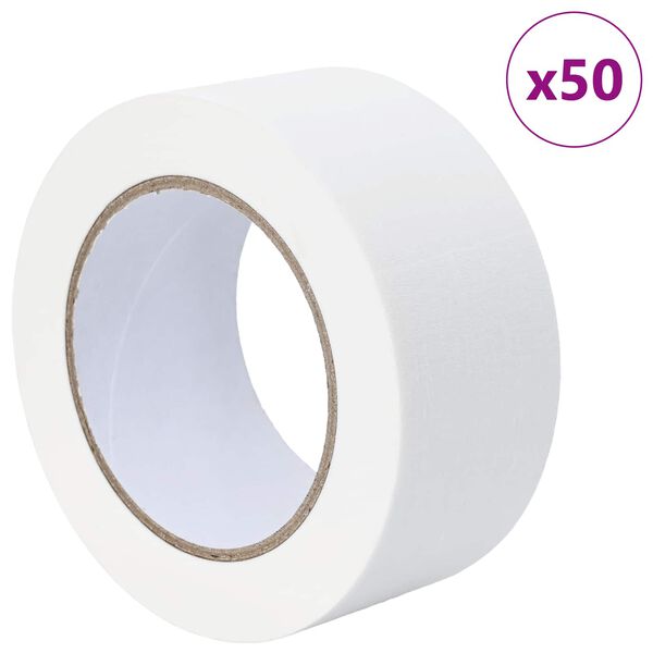 vidaXL M&aacute;lara Maskeringar T&Yacute;PUR 50 pcs Hv&iacute;tt 50mm x 50m Papp&iacute;r