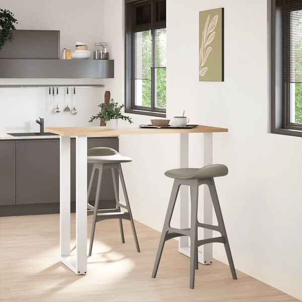 vidaXL barborðsfætur U-laga 2 stk. hvítir 60x(110-111) cm stál