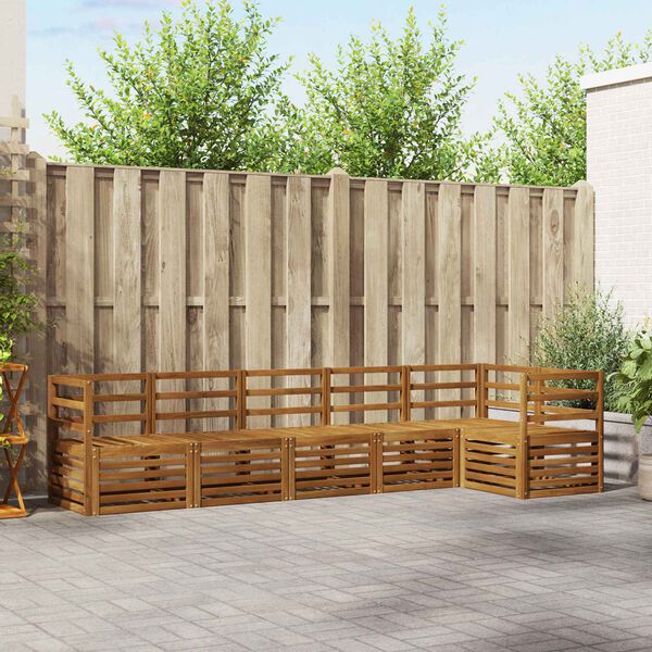 vidaXL S&oacute;fasett 6 pcs N&aacute;tt&uacute;rulegur Hrein akas&iacute;utr&eacute;