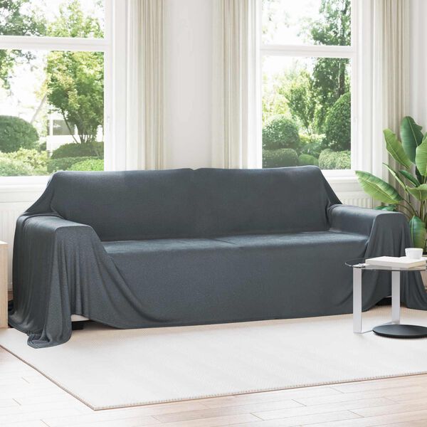vidaXL Kast teppi D&ouml;kk gr&aacute; 350 x 270 cm Fl&iacute;s