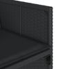 vidaXL 11 Parta Gar&eth;bor&eth;stofusett me&eth; Sessum Svart P&oacute;l&yacute;rattan