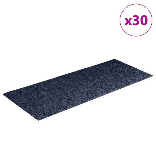 vidaXL Stigamottur sj&aacute;lfl&iacute;mandi 30 stk 60x25 cm gr&aacute;bl&aacute; r&eacute;tthyrndar