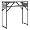 vidaXL Veggbor&eth; me&eth; Hillu Gr&aacute;tt Sonoma 75x30x75 cm Samsettur Vi&eth;ur