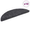 vidaXL Stigamottur sj&aacute;lfl&iacute;mandi 10 stk 56x17x3 cm d&ouml;kkgr&aacute;ar h&aacute;lfhringlaga