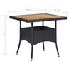 vidaXL 3 stykki garðborðstofusett Poly Rattan og Acacia Wood Black