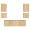 vidaXL 6 Parta Veggsj&oacute;nvarpseiningar Sonoma Eik Samsettur Vi&eth;ur