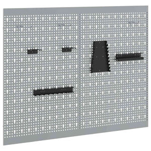 vidaXL Geymslu bekkur 2 pcs Grár 100 x 1 x 80 cm Duftlitað stál