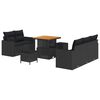 vidaXL Gar&eth;s&oacute;fa sett me&eth; p&uacute;&eth;i 8 pcs Svartur p&oacute;l&yacute;rattan