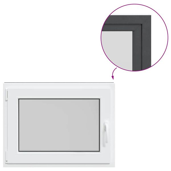 vidaXL kjallaragluggi &bdquo;RISOR&ldquo; 80x70 cm halla- og sn&uacute;ningsgluggi DIN vinstri antras&iacute;t