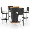 vidaXL 5 Parta Barsett &iacute; Gar&eth;inn me&eth; Sessum P&oacute;l&yacute;rattan Svart