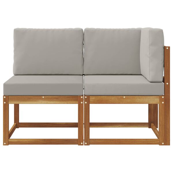 vidaXL &Uacute;tistrokkur mi&eth;- og hornsofa me&eth; p&uacute;&eth;i 2 Stykki Hrein akas&iacute;utr&eacute;