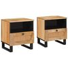 vidaXL Noat&ouml;flu sk&aacute;pur me&eth; sk&uacute;ffu 2 pcs N&aacute;tt&uacute;rulegur 40 x 33 x 46 cm