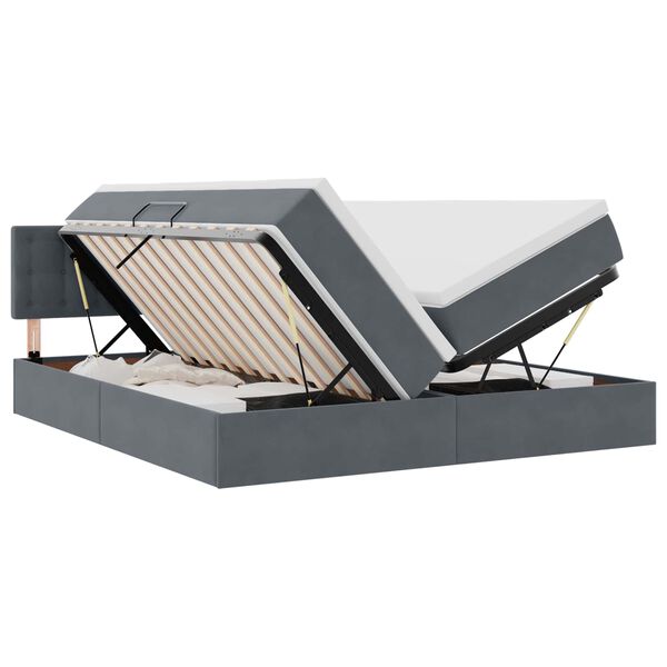 vidaXL Geymslu R&uacute;m me&eth; d&yacute;nu me&eth; h&ouml;fu&eth;gafl D&ouml;kk gr&aacute; 100 x 200 cm