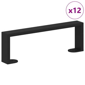 vidaXL F&aelig;tur fyrir h&uacute;sg&ouml;gn 12 pcs Svartur 311 x 40,5 x 100 mm J&aacute;rn
